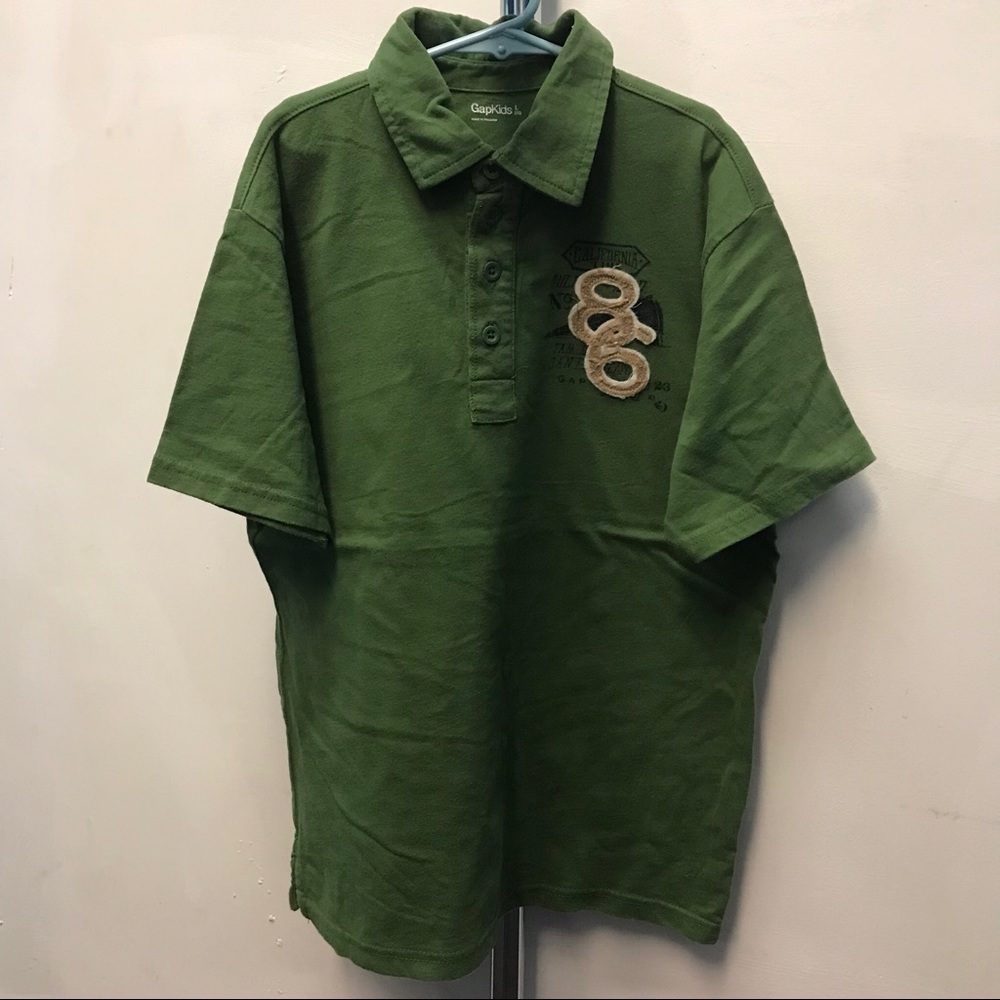 GAP Green Cotton Polo Shirt - Size 10/XL